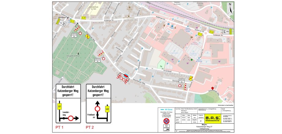 Lageplan der betroffenen Stellen