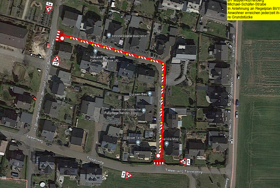 Verkehrsführungsplan zur Michel-Schäfer-Straße