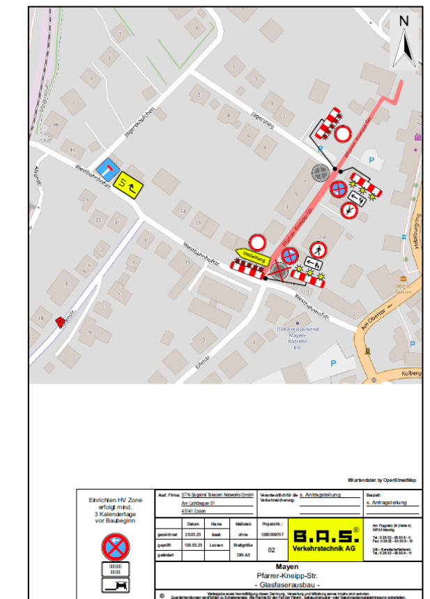 Verkehrszeichenplan Pfarrer-Kneip-Straße