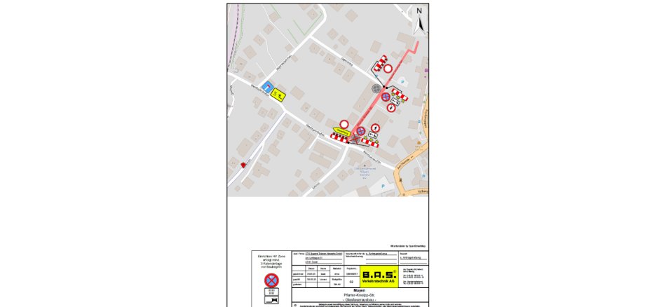 Verkehrszeichenplan Pfarrer-Kneip-Straße