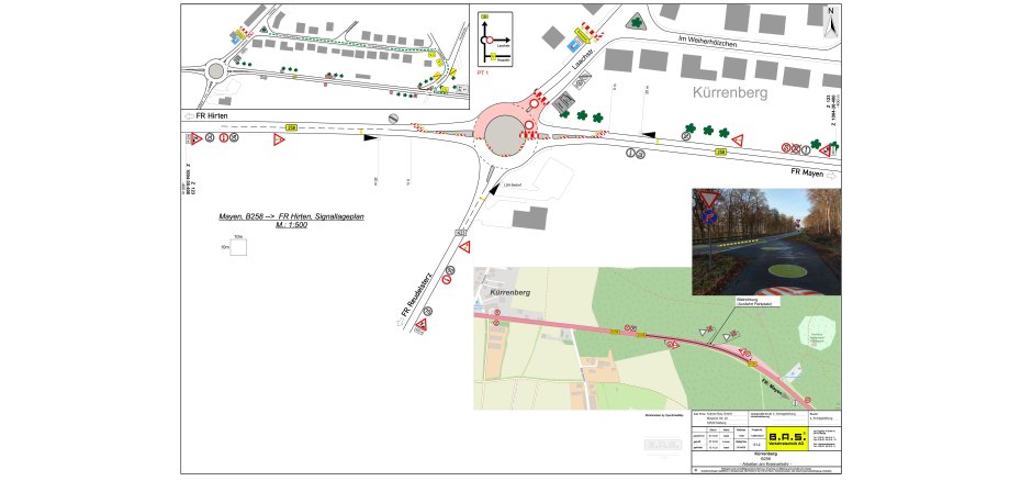 Lageplan der betroffenen Stellen