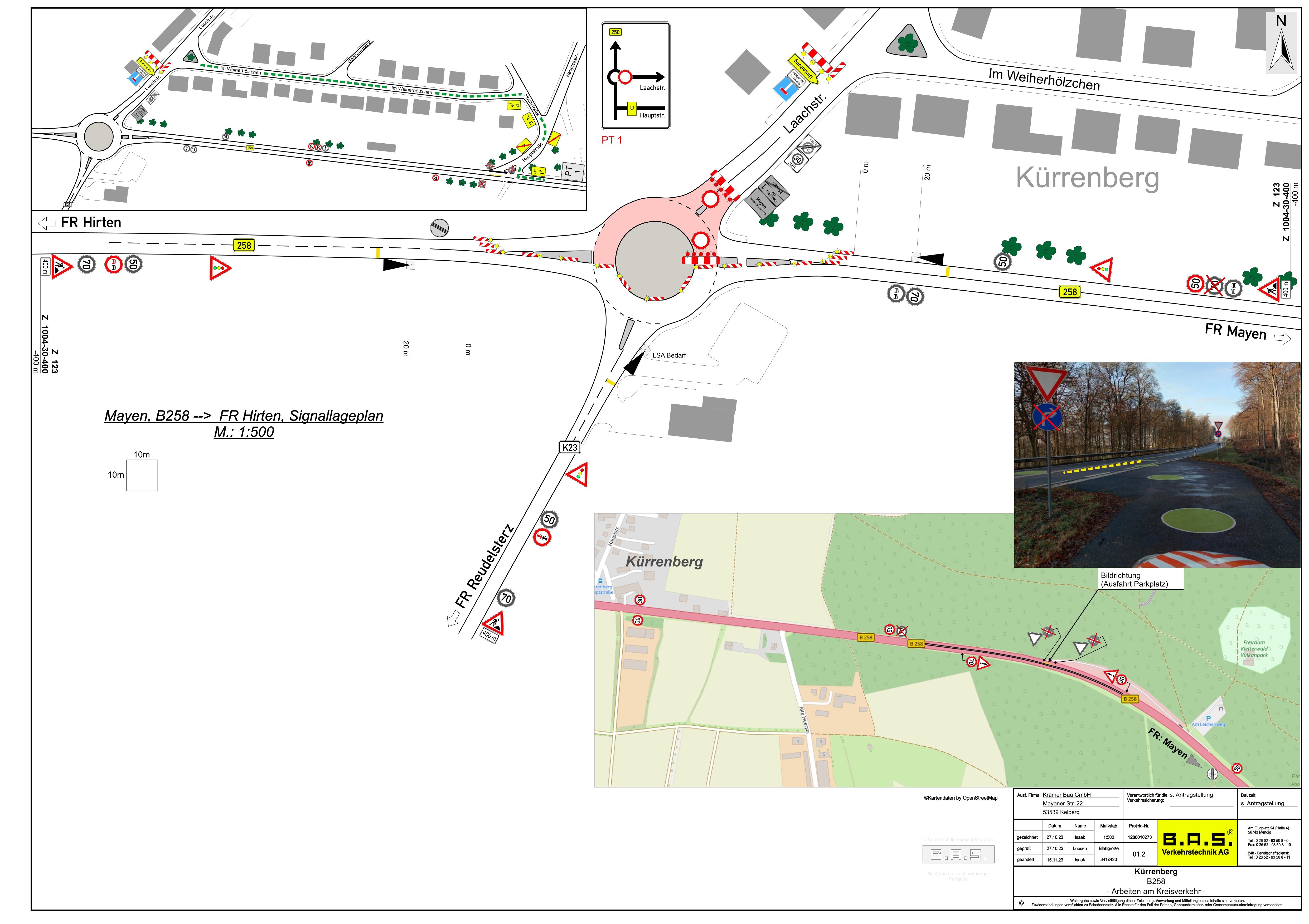 Lageplan der betroffenen Stellen