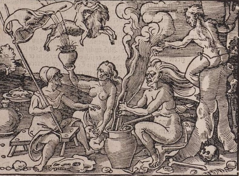 Abbildung aus dem Werk »Warhafftige Zeitung. Von den Gottlosen Hexen / auch Ketzerischen und Teufels Weibern …«) von Reinhard Lutz