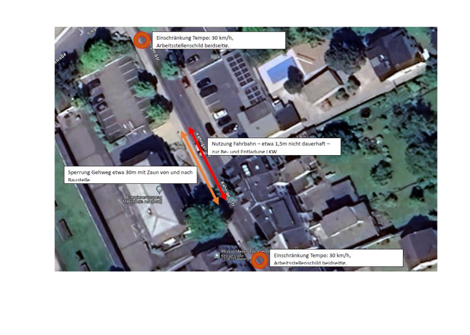 Umleitung und Plan der Maßnahme 