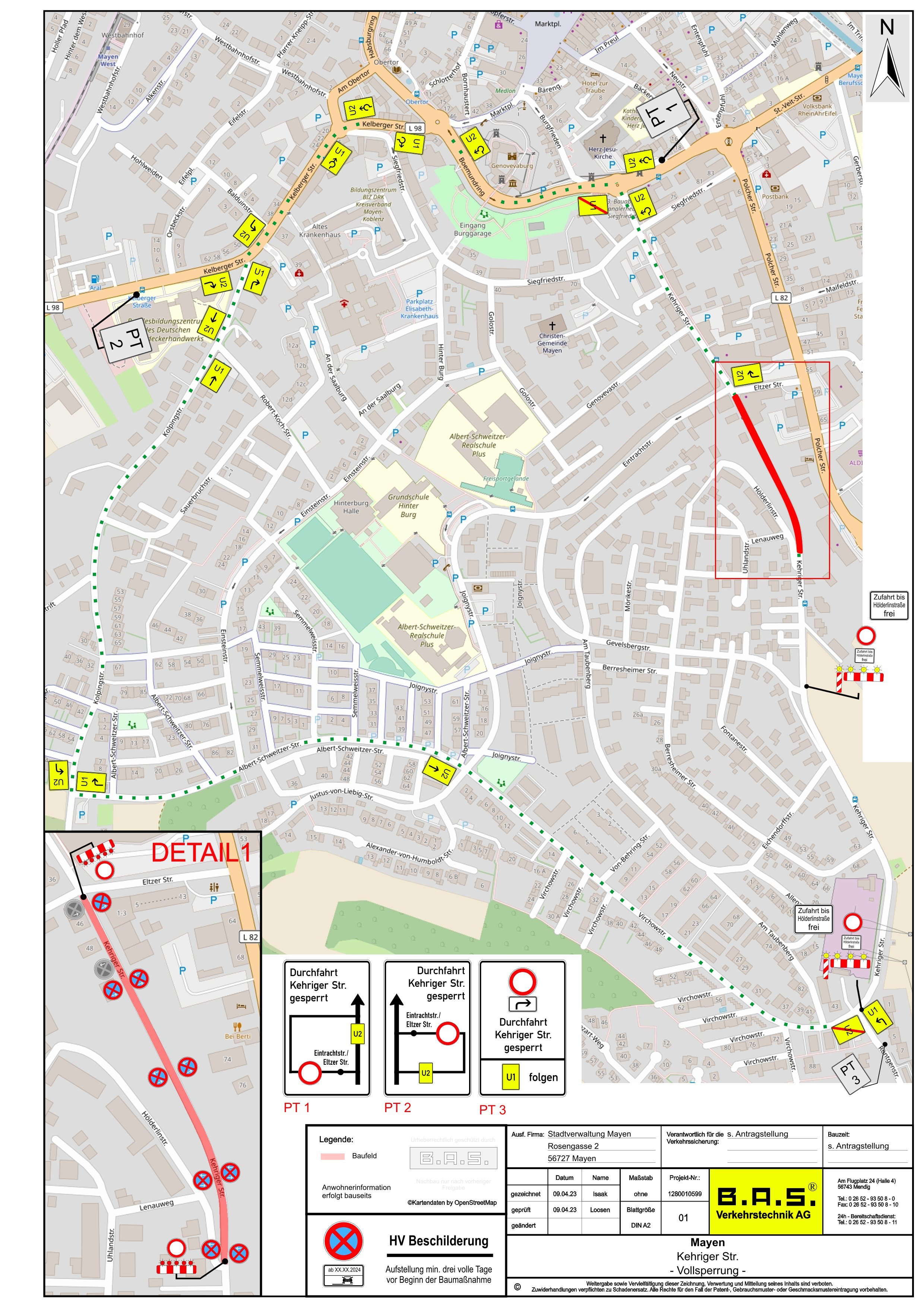 Innenstadtplan Bezirk Kehriger Straße