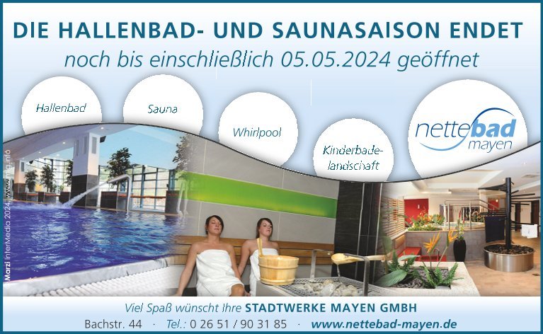 Plakat zur Hallenbadsaison Mayen