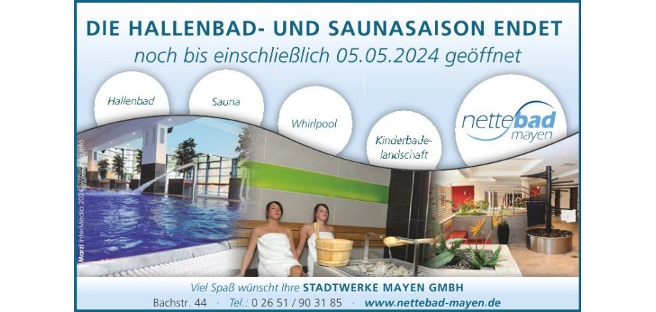 Plakat zur Hallenbadsaison Mayen