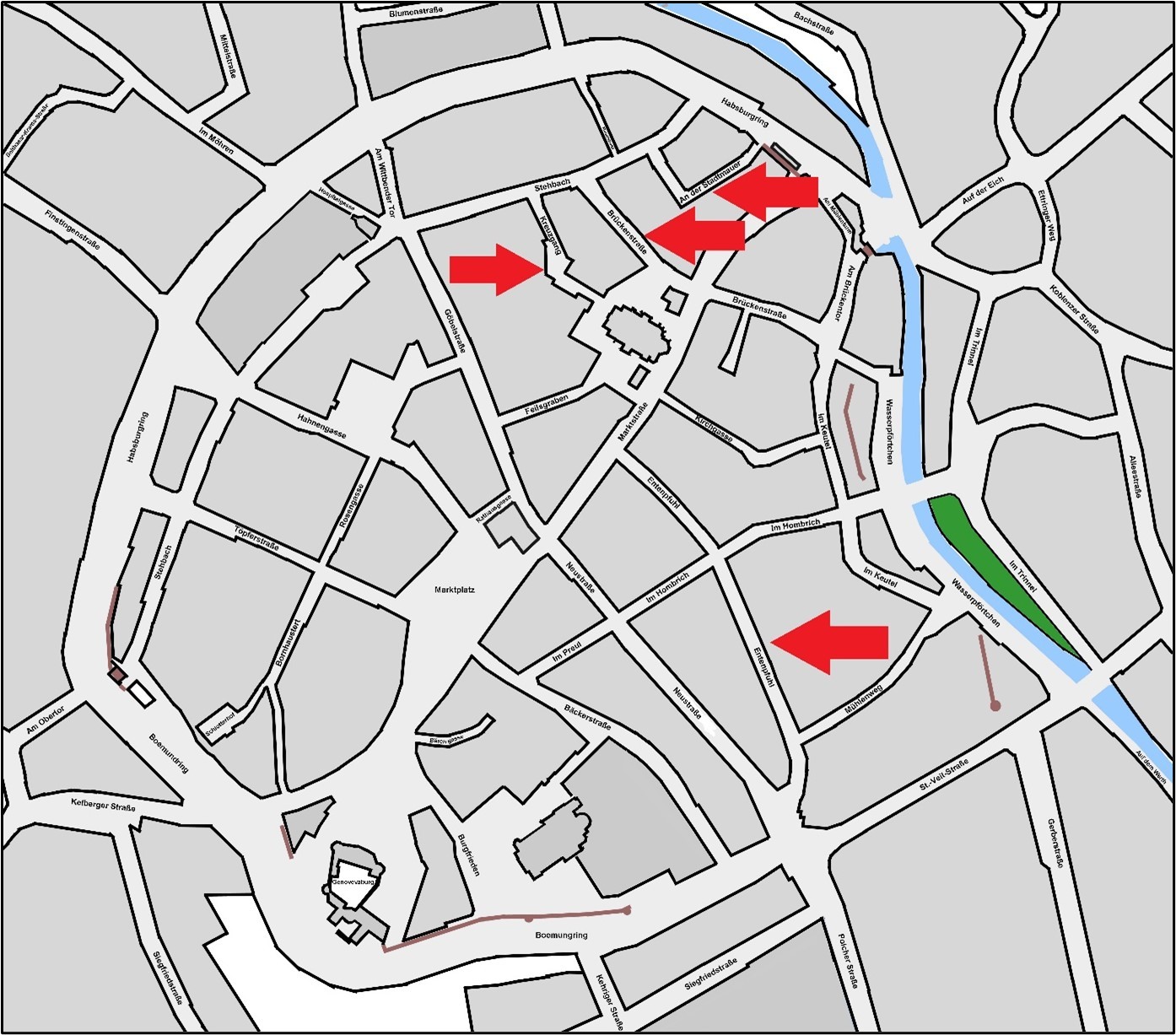 Lageplan mit Einzeichnungen