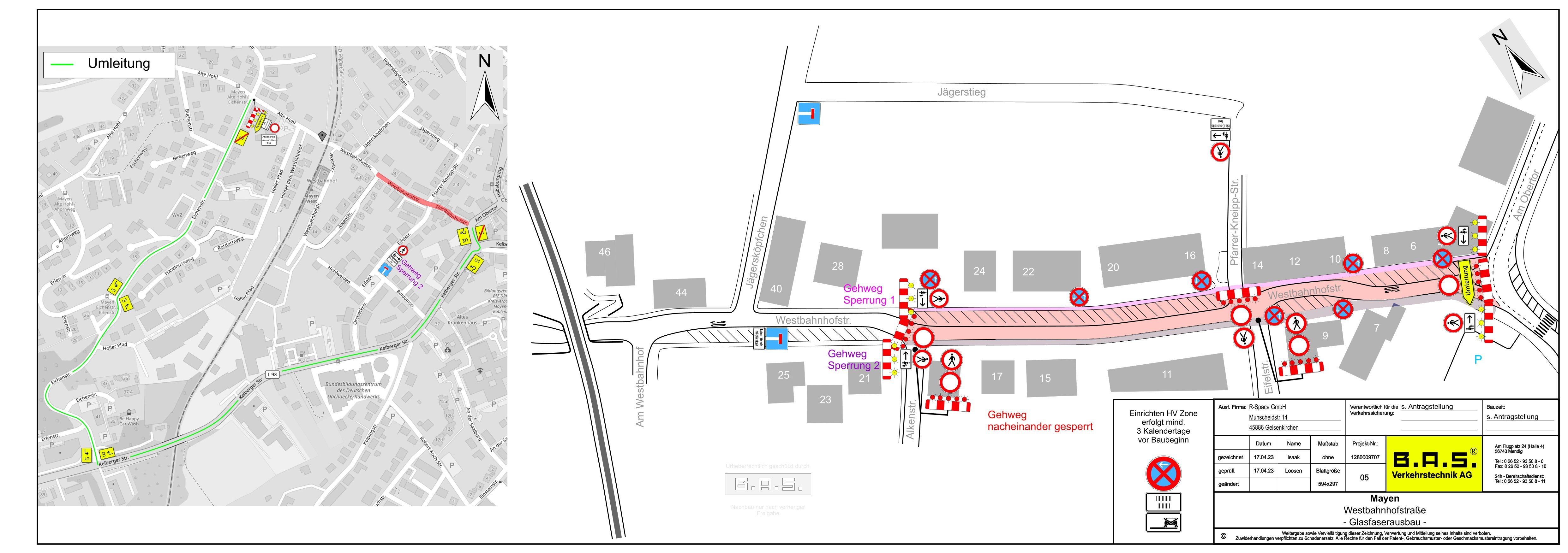 Lageplan zum 1. Bauabschnitt