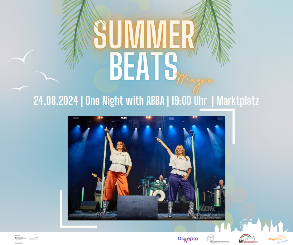 Plakat zu One night with ABBA am 24. August bei den Summer Beats