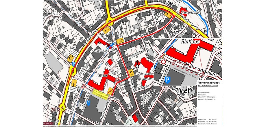 Verkehrszeichenplan Haltestelle Forum