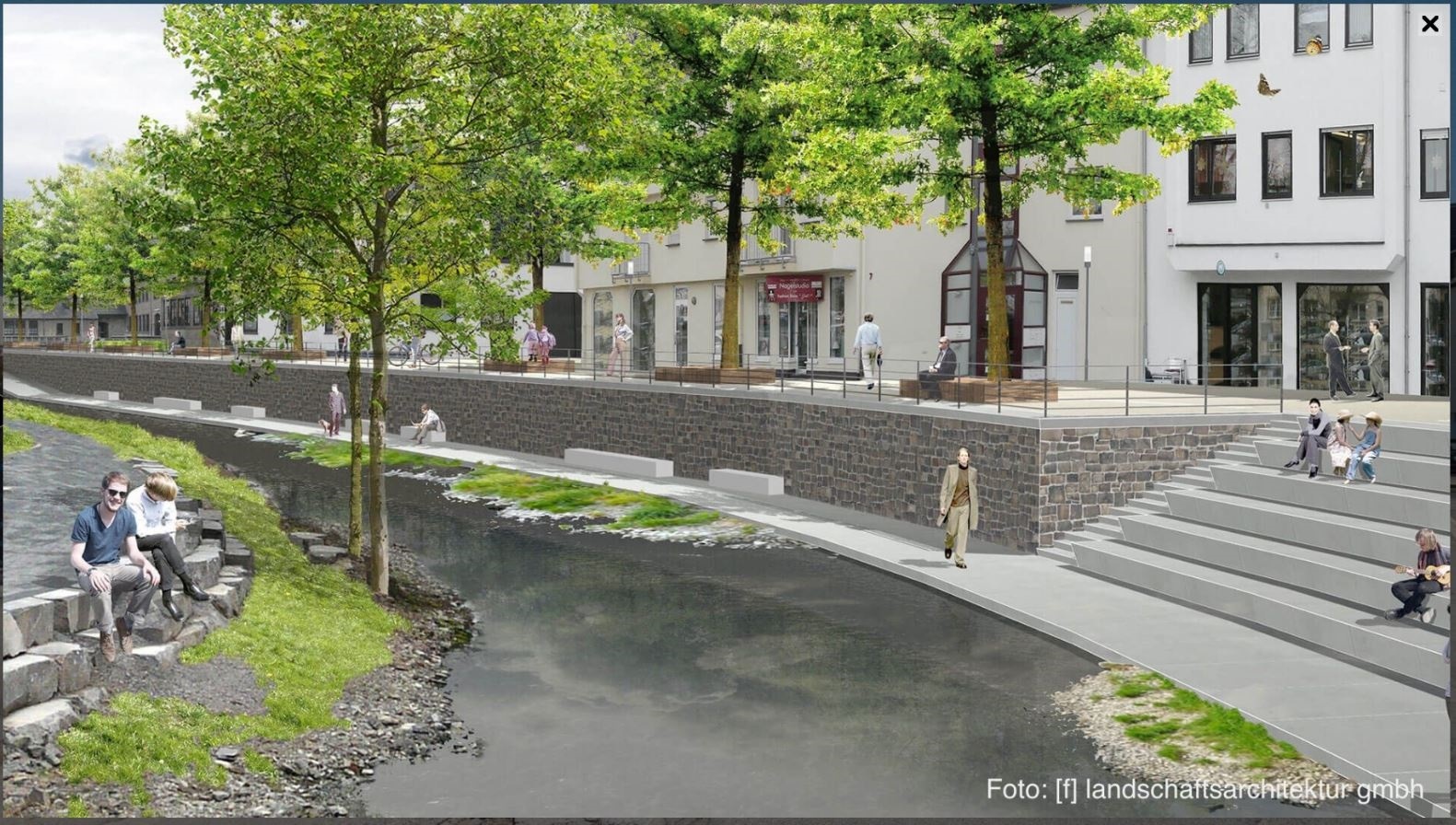 Digital Erstellter Entwurf für die Umbauten am Wasserpförtchen