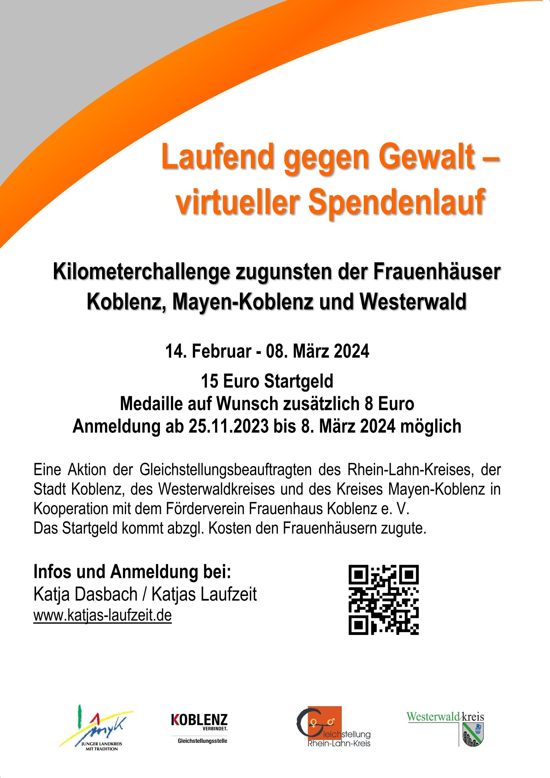 Plakat mit allen Informationen zum Spendenlauf