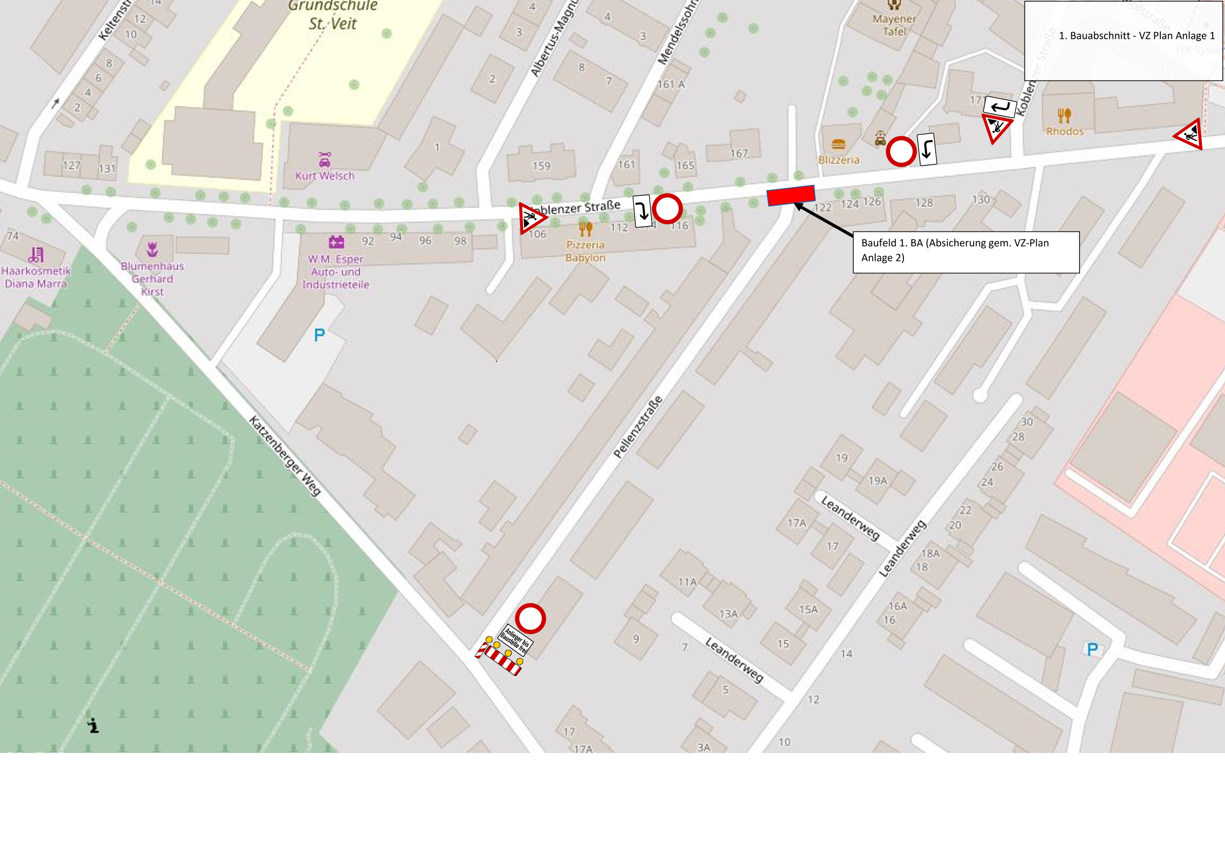 Lagepläne der Verkehrsführung