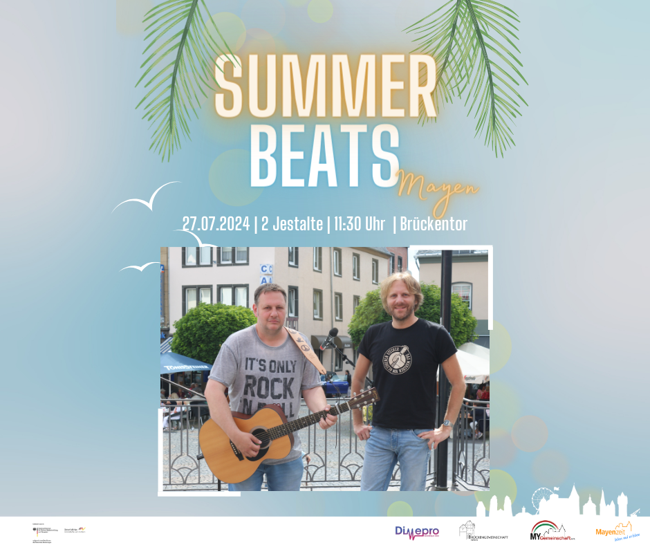 Flyer zu 2 Jestalte am 27. Juli bei den Summer Beats