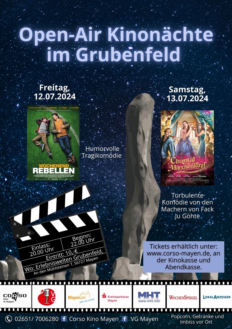 Plakat der Kinonächte im Grubenfeld am 12. und 13 Juli