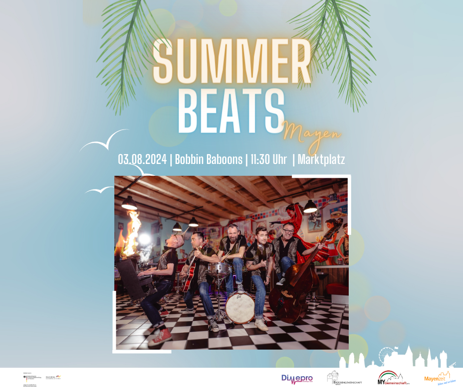 Flyer zu The Wild Bobbin‘ Baboons am 3. August bei den Summer Beats