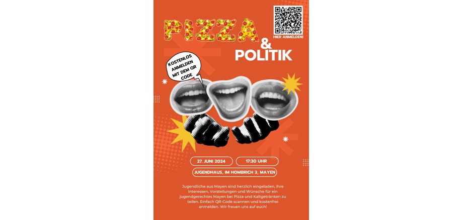 Flyer zu Pizza und Politik am 27. Juni 