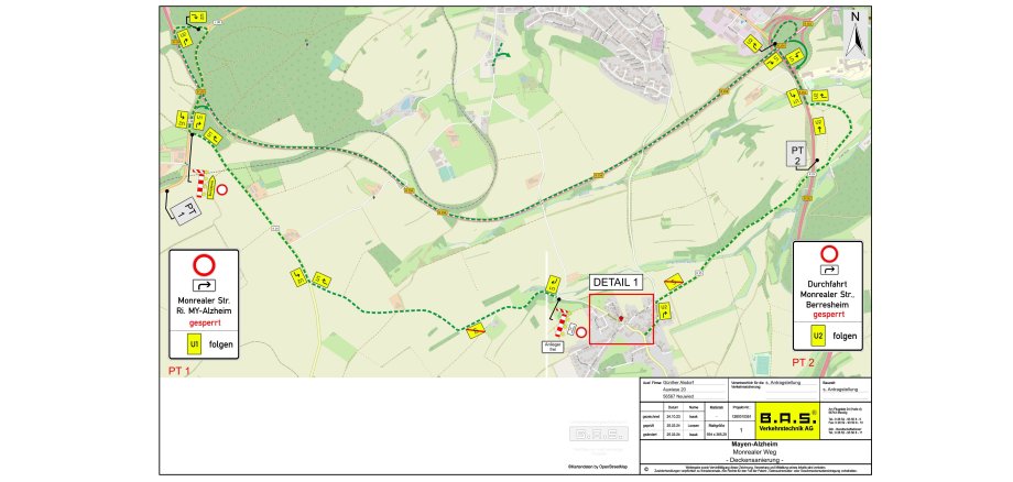 Umleitungspläne für die Baumaßnahme Umleitungspläne für die Baumaßnahme