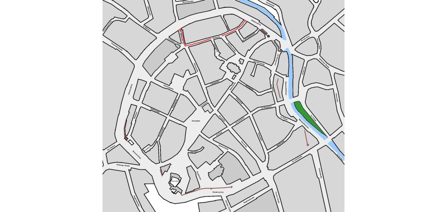 Lageplan mit den betroffenen Straßen