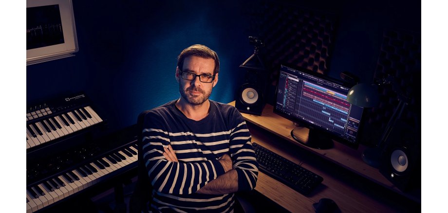 David Lentes in einem Tonstudio
