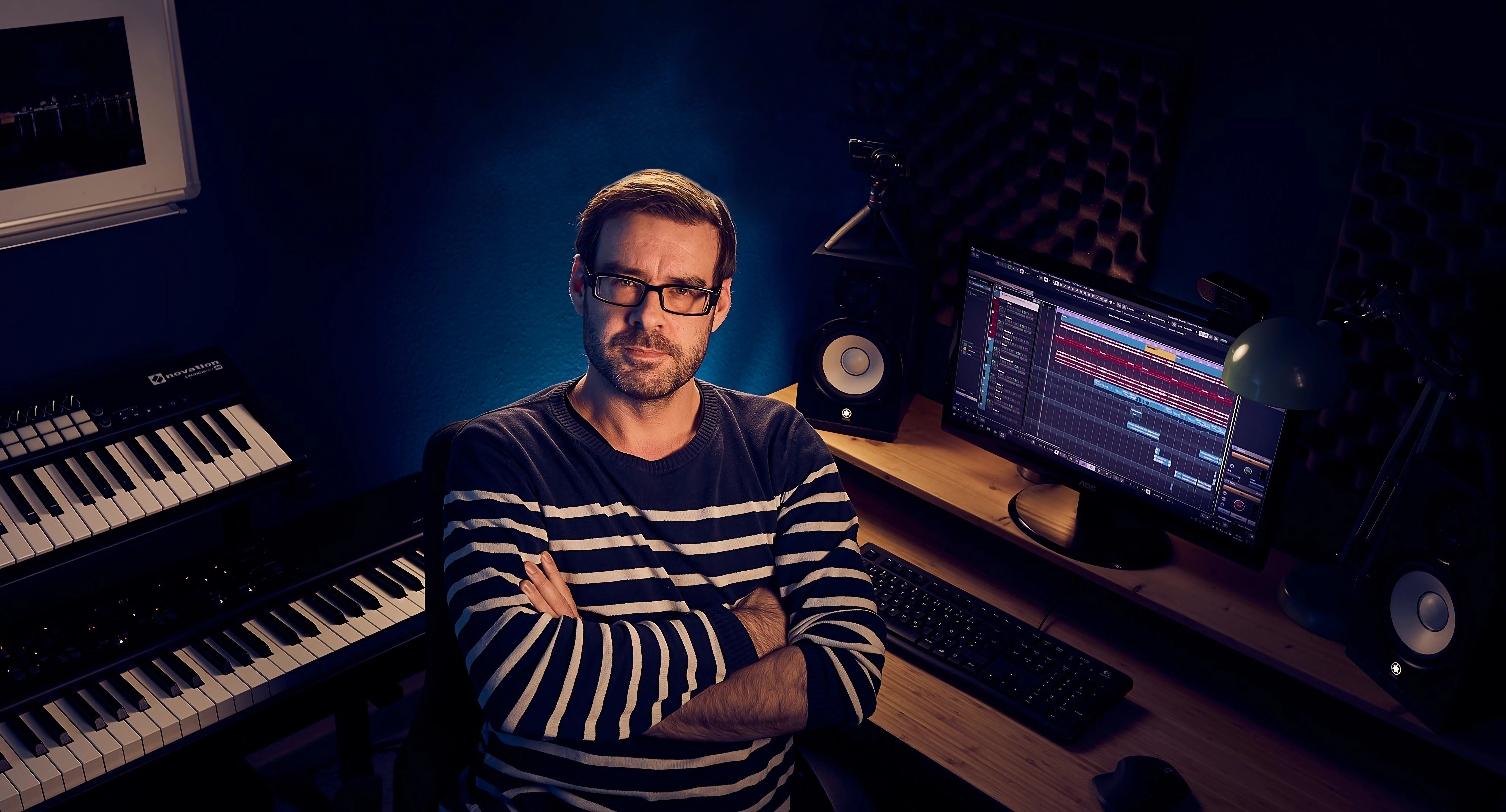 David Lentes in einem Tonstudio
