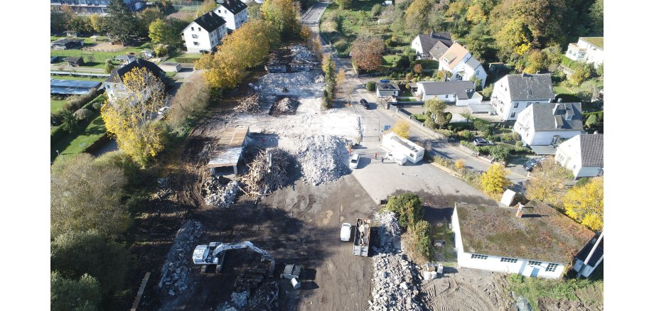 Aufnahme der Abbrucharbeiten auf dem Gelände des alten Betriebshof 