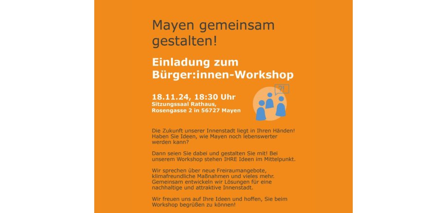 Grafik Einladung zur Veranstaltung gemeinsam Mayen gestalten