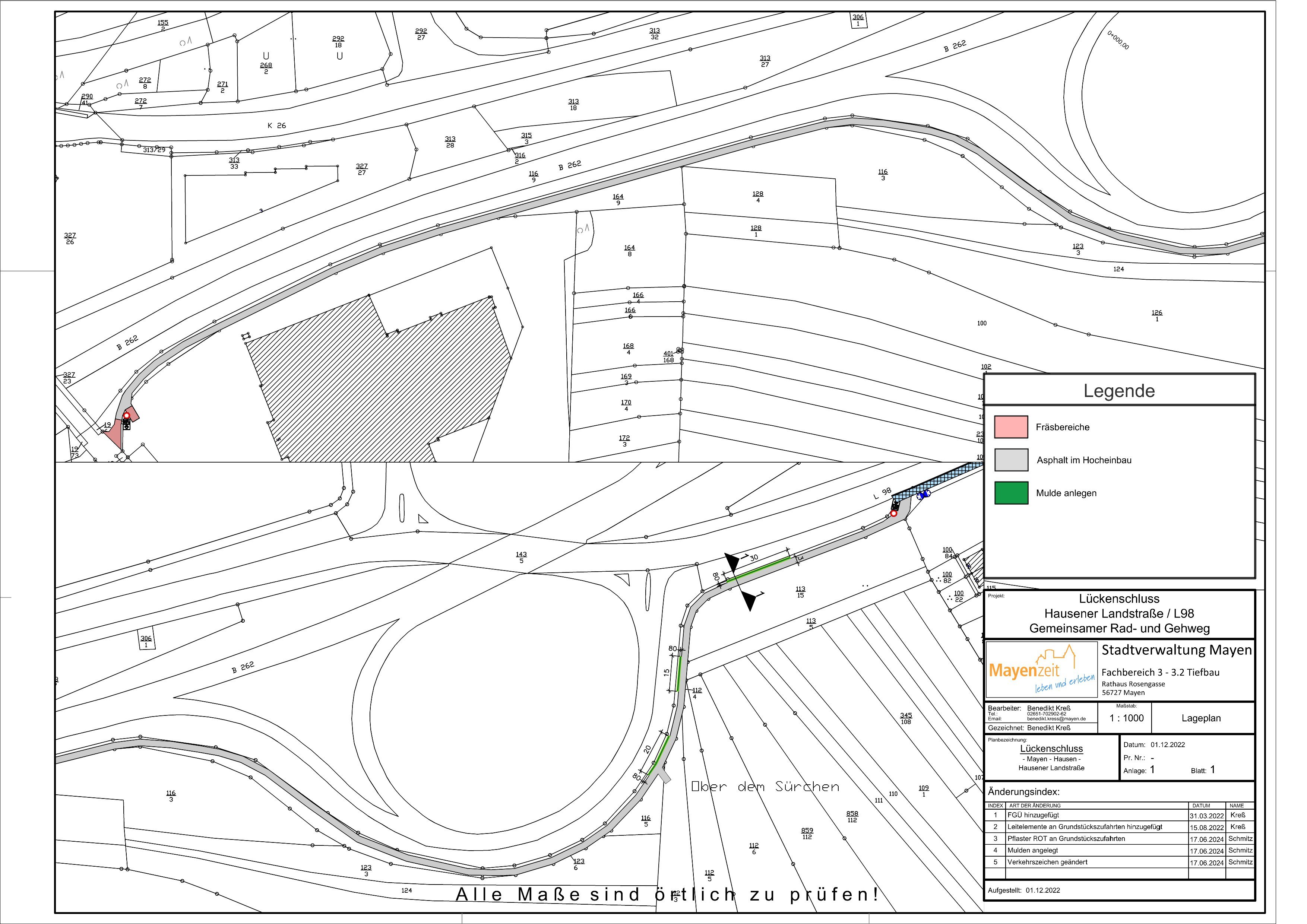 Lageplan zum 1. Bauanschnitt