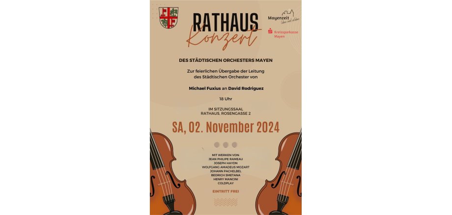 Plakat zum Rathauskonzert am 2. November