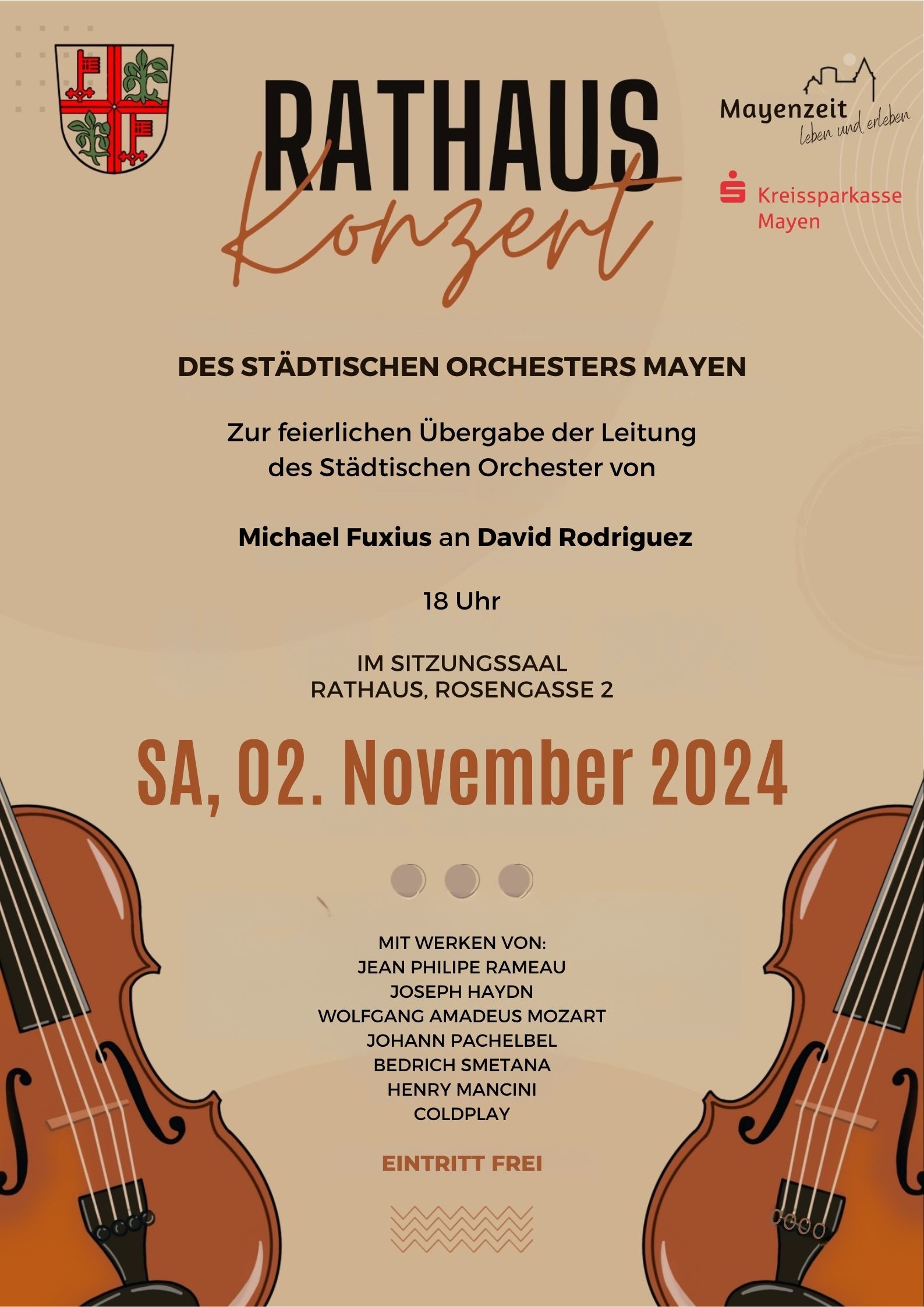 Plakat zum Rathauskonzert am 2. November