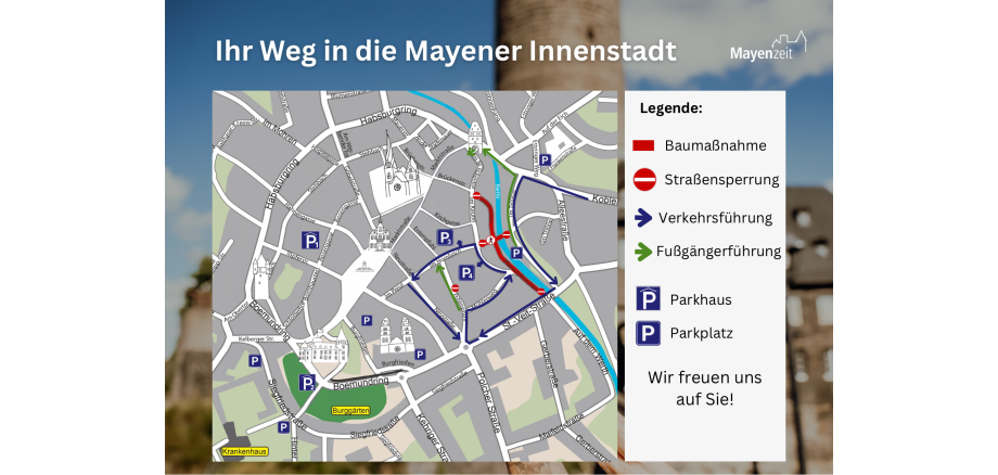 Lageplan mit Übersicht zur aktuellen Lage