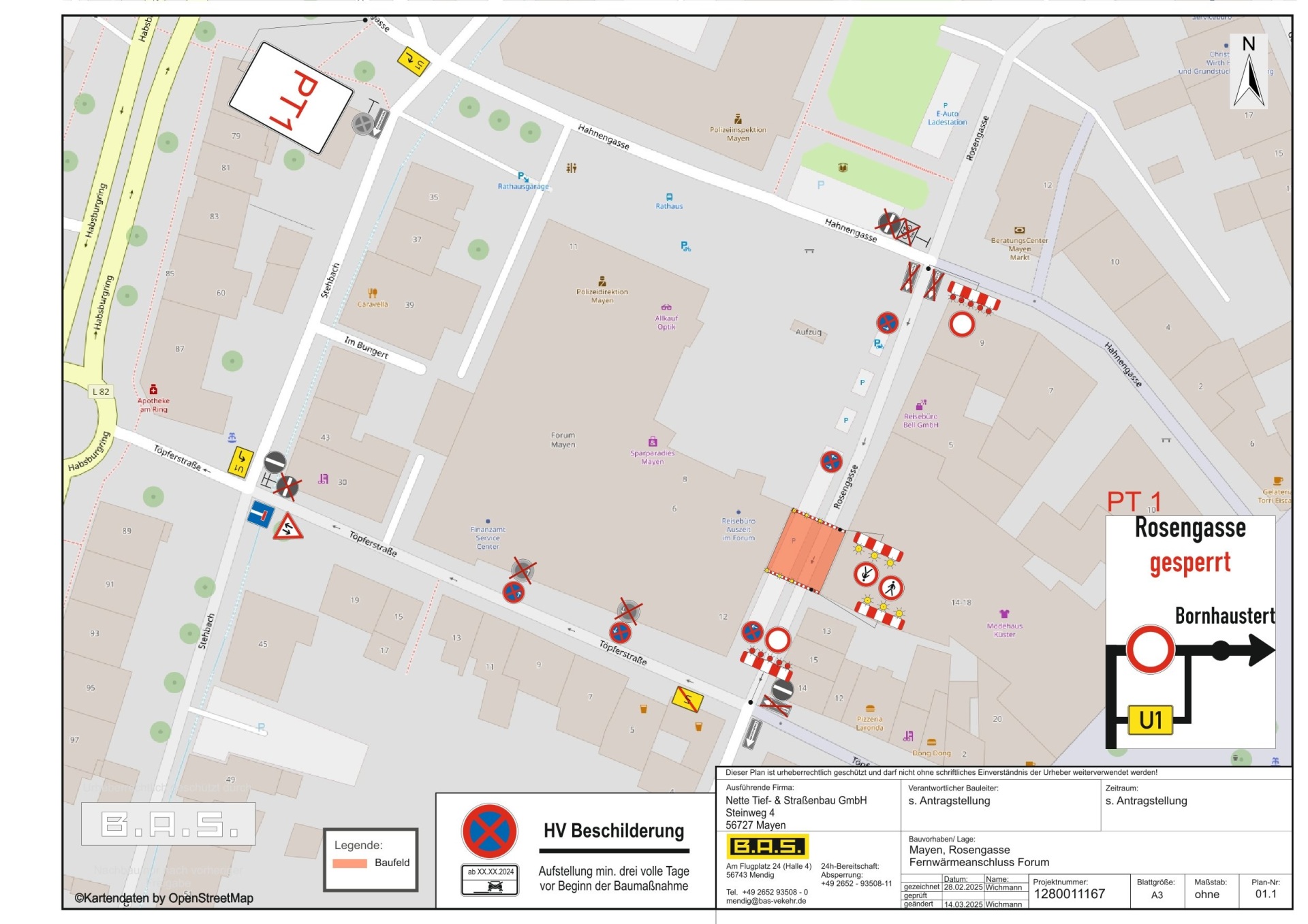Umleitungsplan zur Vollsperrung 