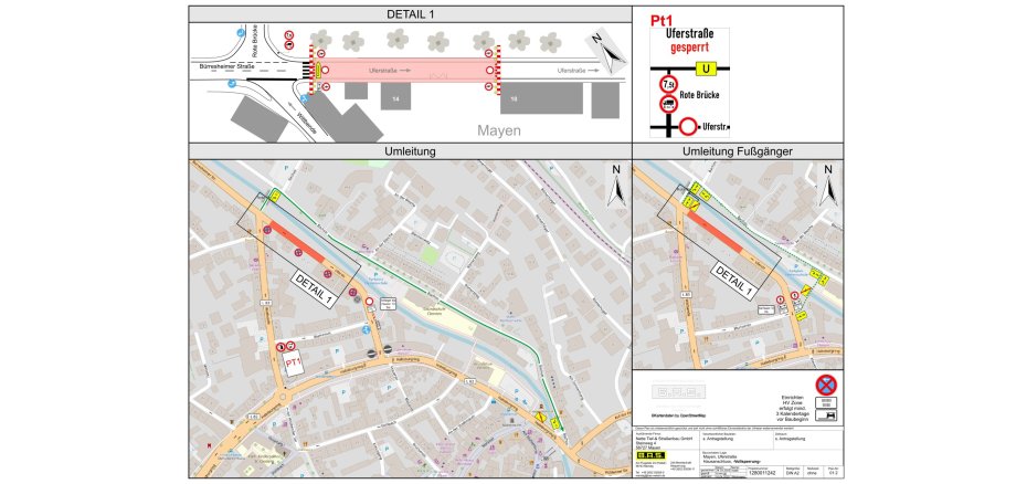 Umleitungsplan zur Vollsperrung 