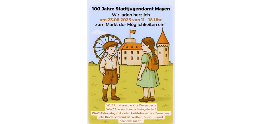 Plakat zum 100-jährigen Jubiläum des Stadtjugendamtes Mayen