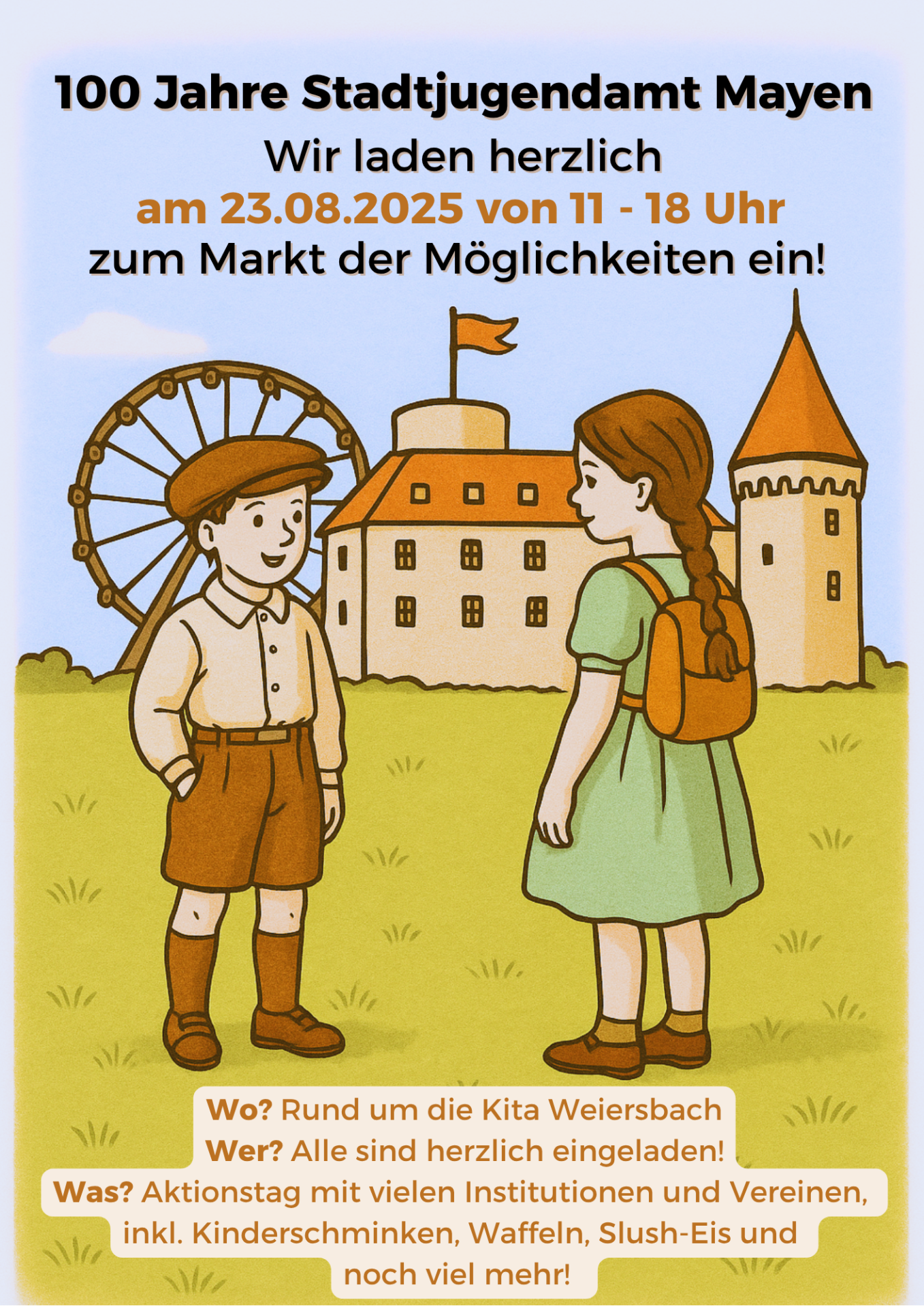 Plakat zum 100-jährigen Jubiläum des Stadtjugendamtes Mayen