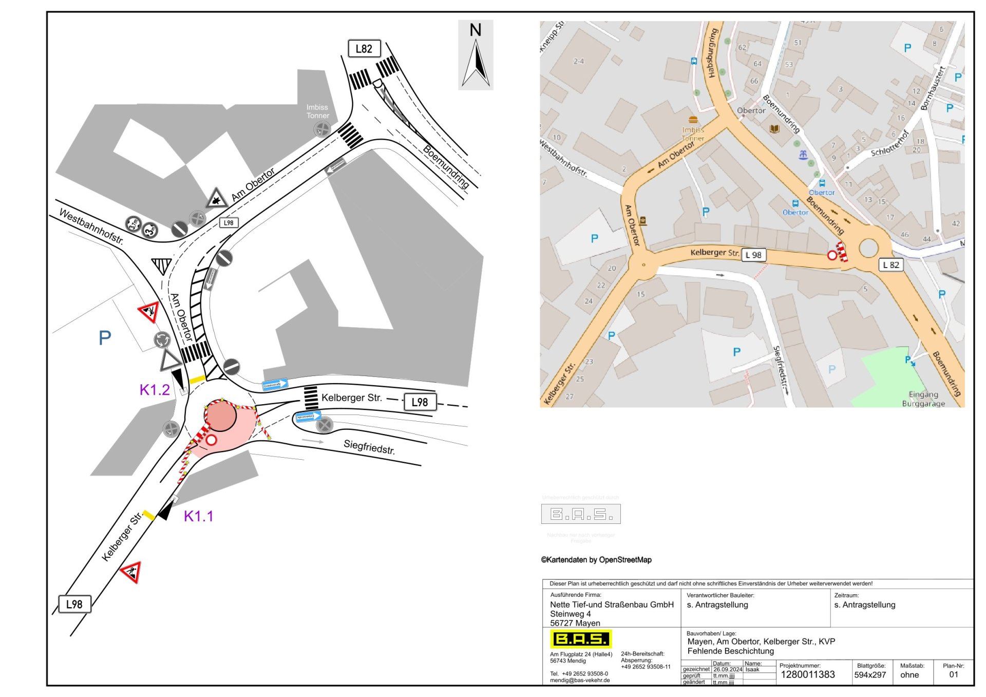 Lageplan der betroffenen Stelle