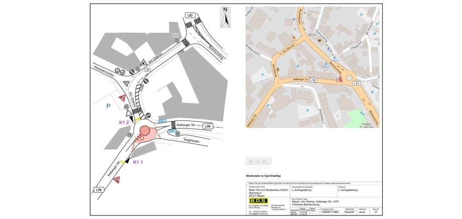 Lageplan der betroffenen Stelle