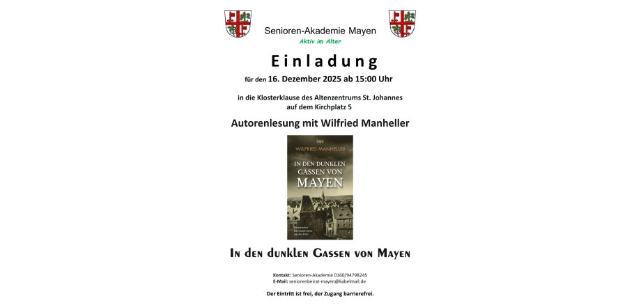 Flyer mit Werbung für die Autorenlesung