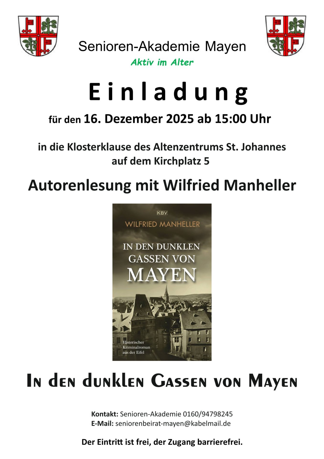 Flyer mit Werbung für die Autorenlesung