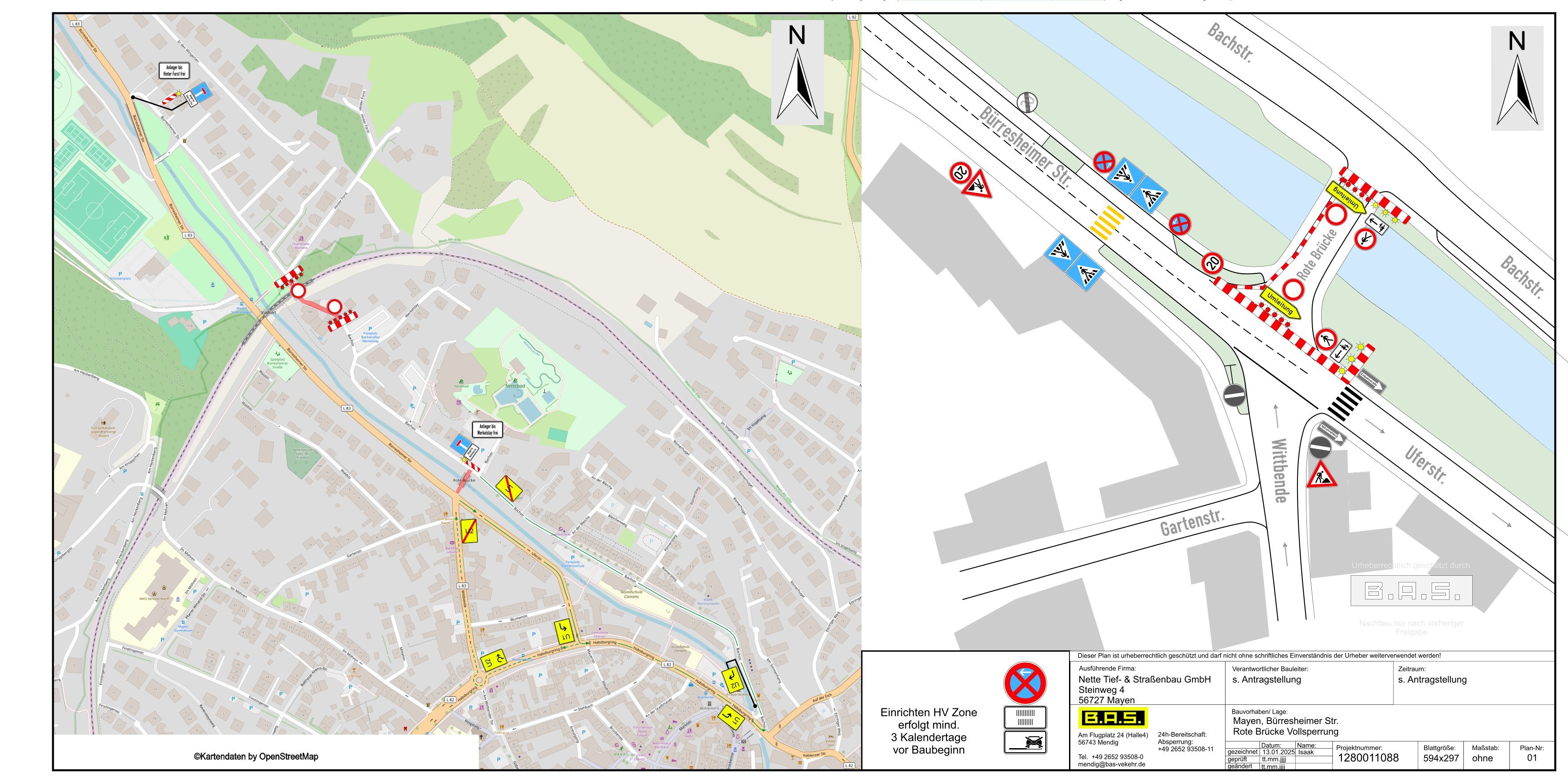 Umleitungsplan zur Vollsperrung 