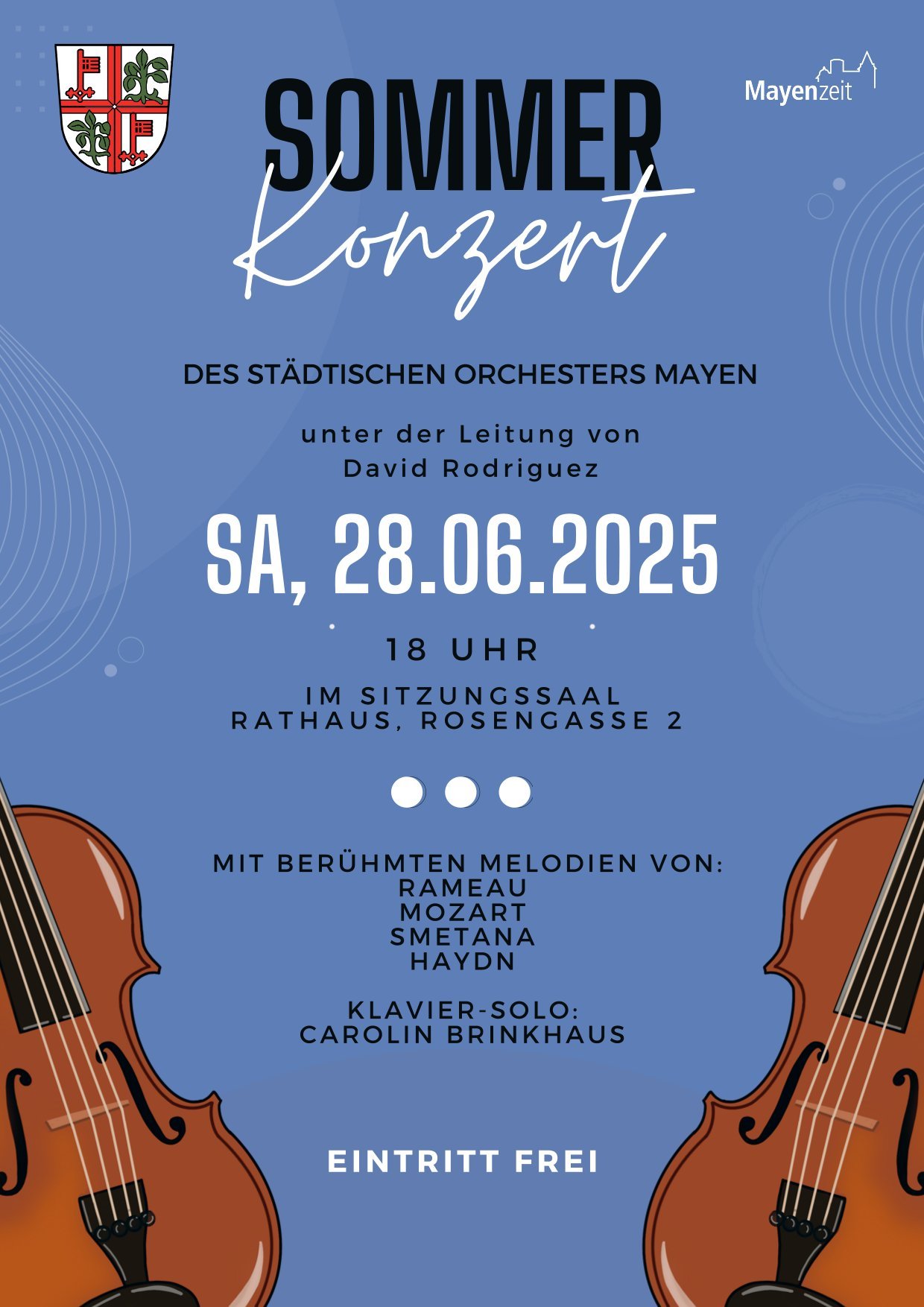 Plakat zum Rathauskonzert am 28. Juni