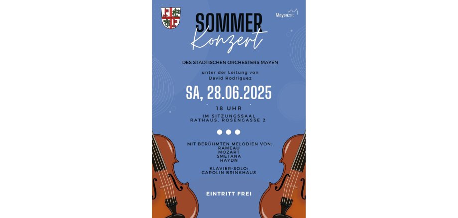 Plakat zum Rathauskonzert am 28. Juni