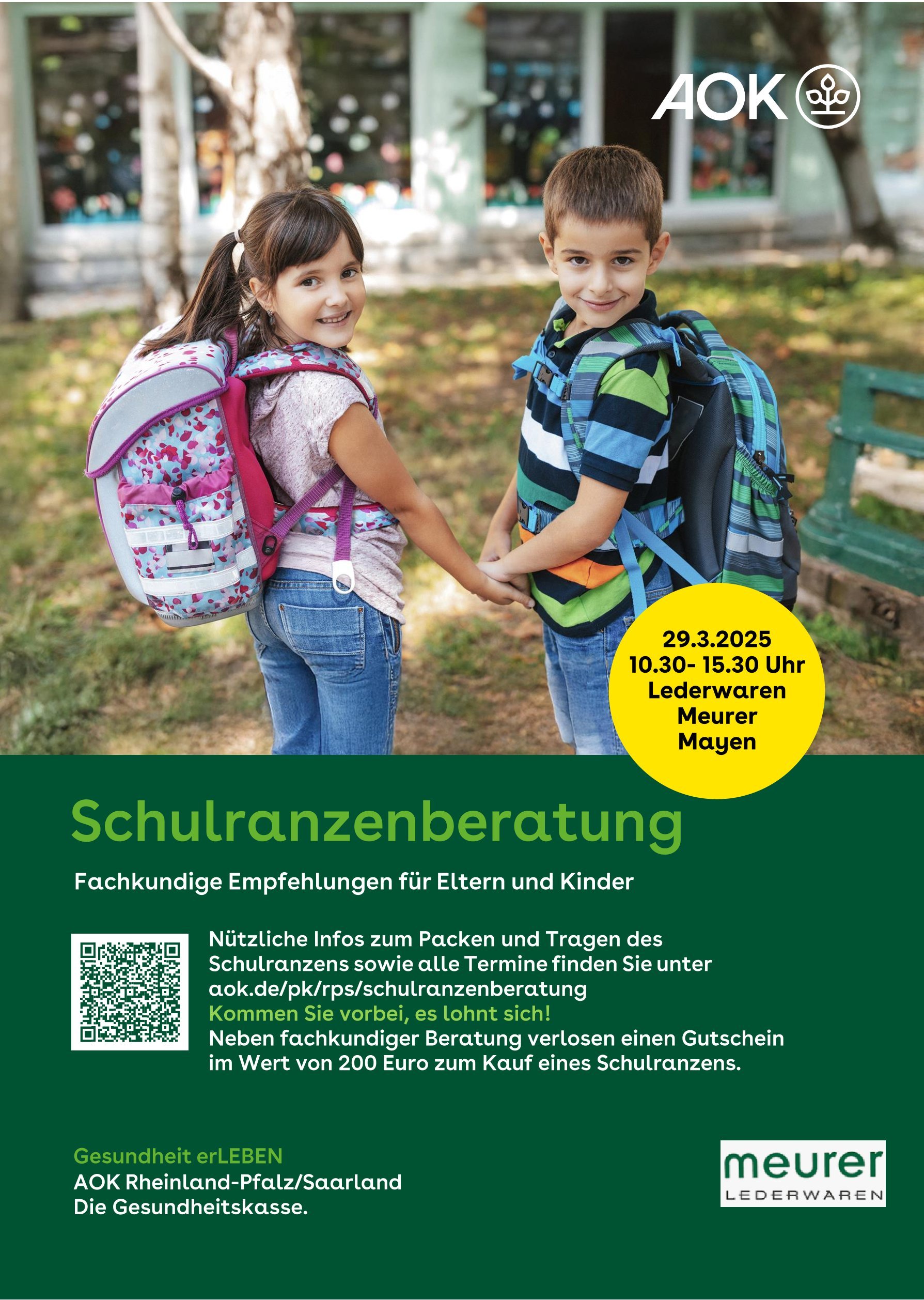 Flyer zur Schulranzenberatung