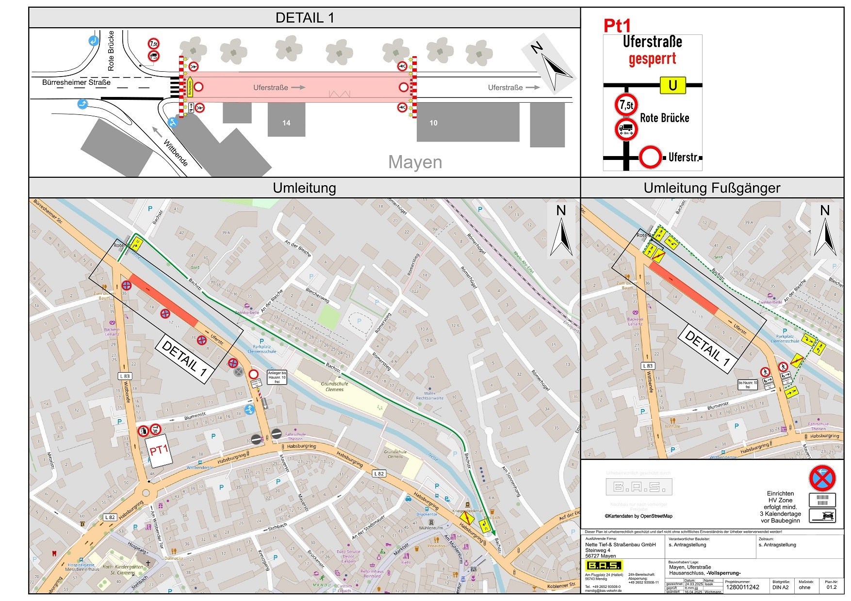 Umleitungsplan zur Vollsperrung 