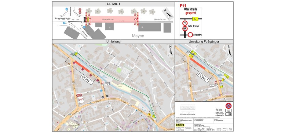 Umleitungsplan zur Vollsperrung 