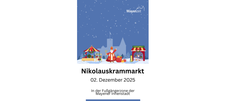 Bunt gestaltete Grafik mit Informationen zum Nikolauskrammarkt