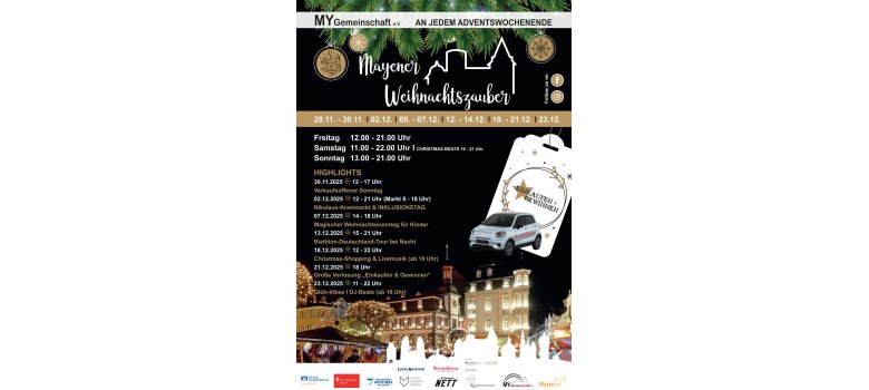 Plakat mit Informationen zum Mayener Weihnachtszauber