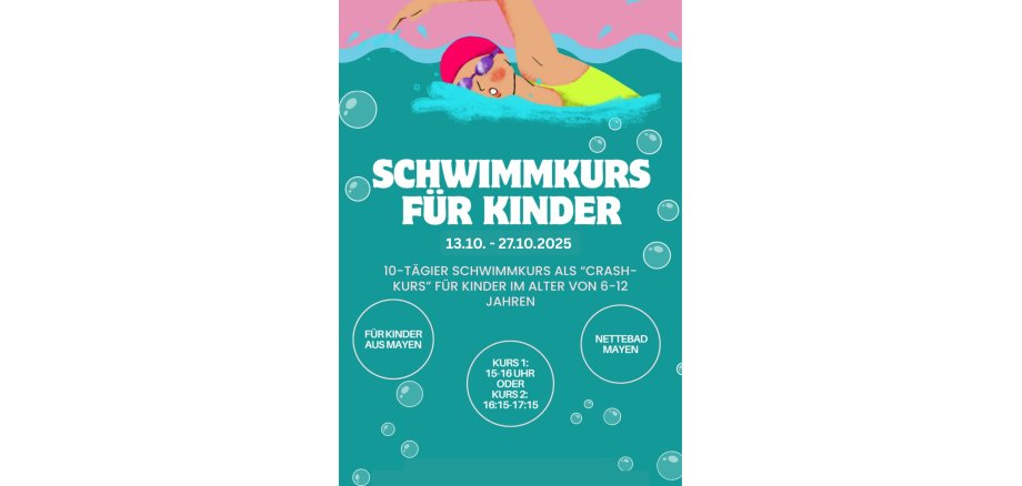 Anmeldungen zum Crash-Schwimmkurs ab dem 18. September mögllich