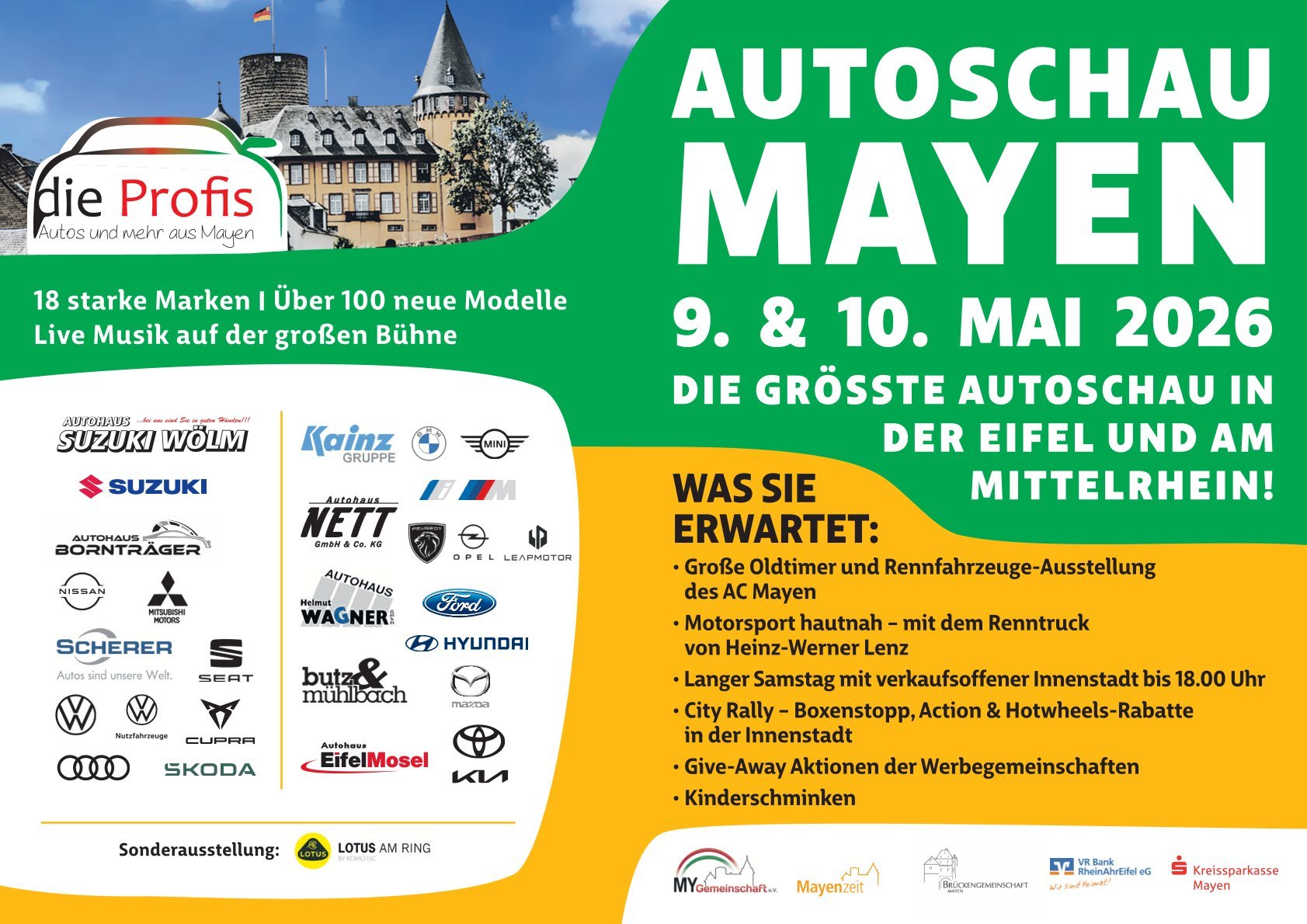 Die jährliche Autoschau wartet mit einem vielfältigen Programm auf